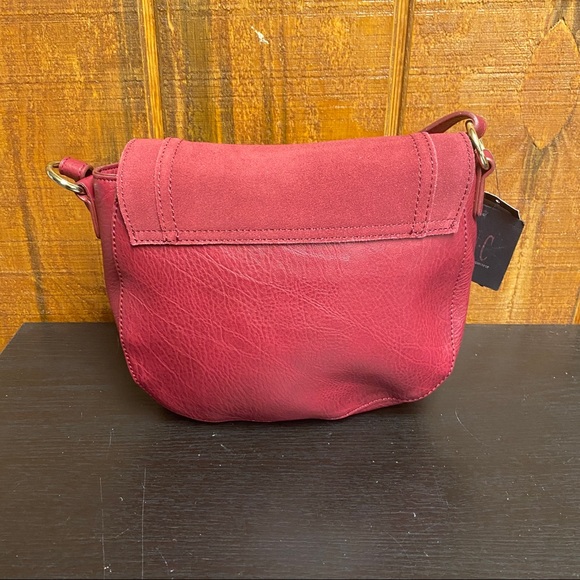 INC Willow Saddle Tassel Bag Wine - Picture 5 of 8